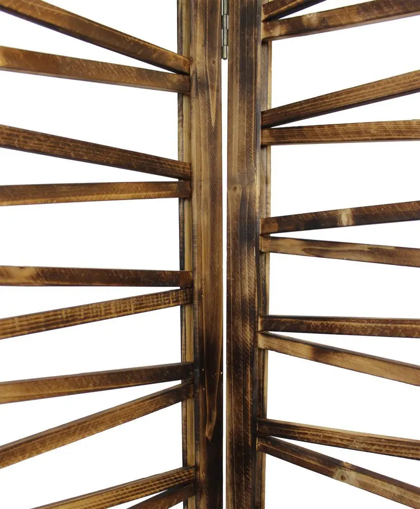 Rustic Geo Design Wood Three Panel Room Divider Screen - NOBLE HOME INTERIORS