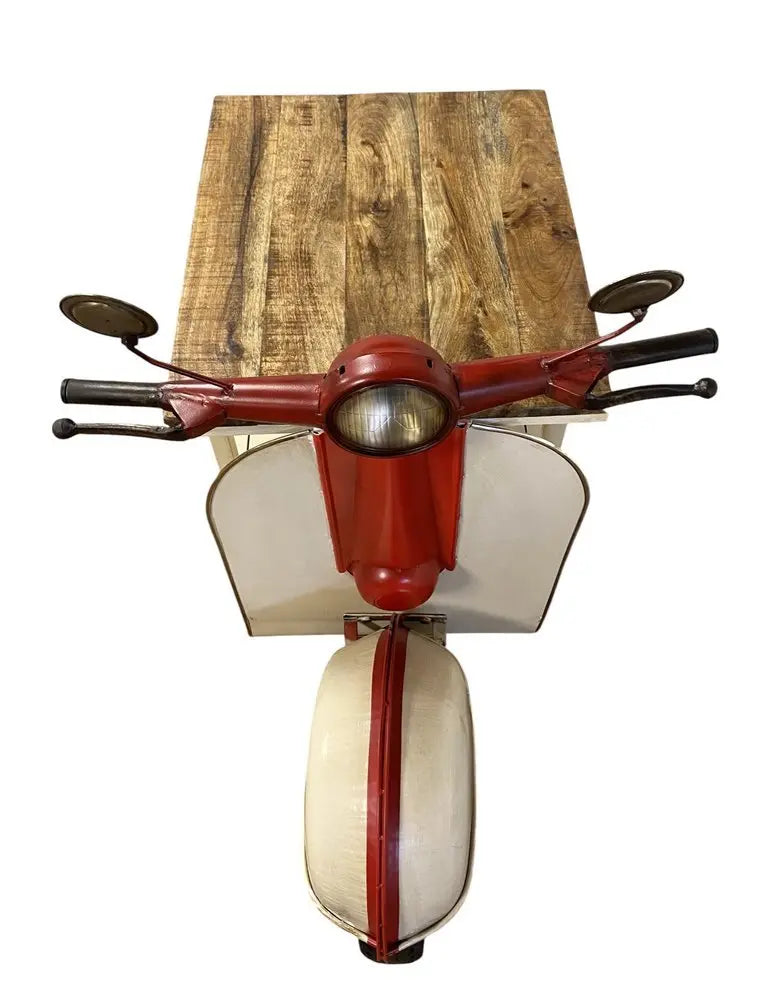 Rustic Red And Vanilla Scooter Cabinet - NOBLE HOME INTERIORS