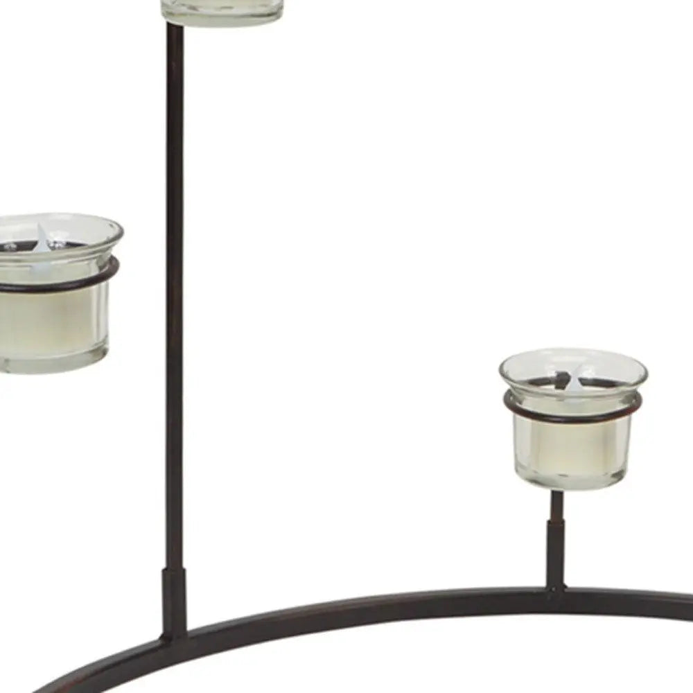 Set of Four Black Metal Centerpiece Votive Candle Holders - NOBLE HOME INTERIORS