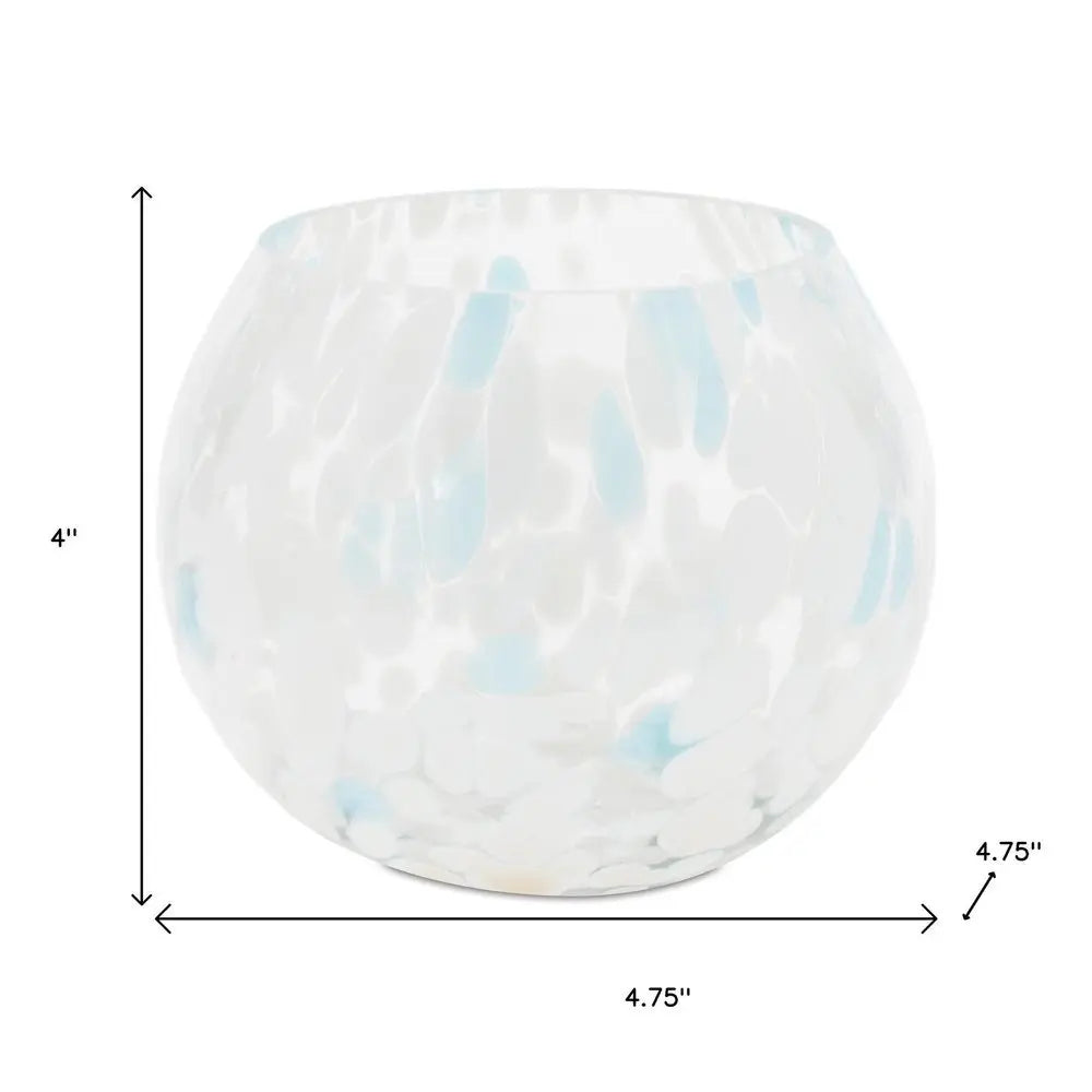 Set of Four Blue Abstract Glass Tabletop Votive Candle Holders - NOVA HOME FURNITURE