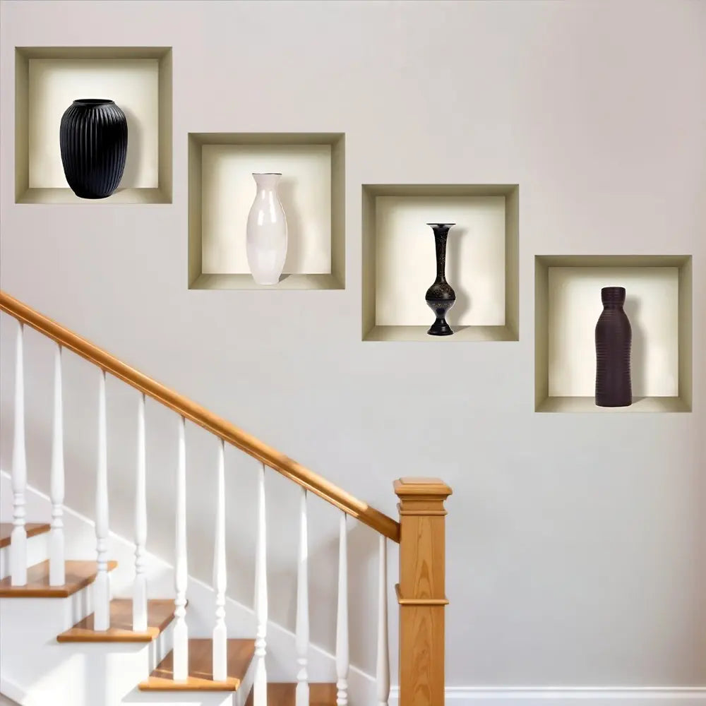 Set of Four Eve Faux Niche 3D Peel and Stick Wall Decals - NOBLE HOME INTERIORS