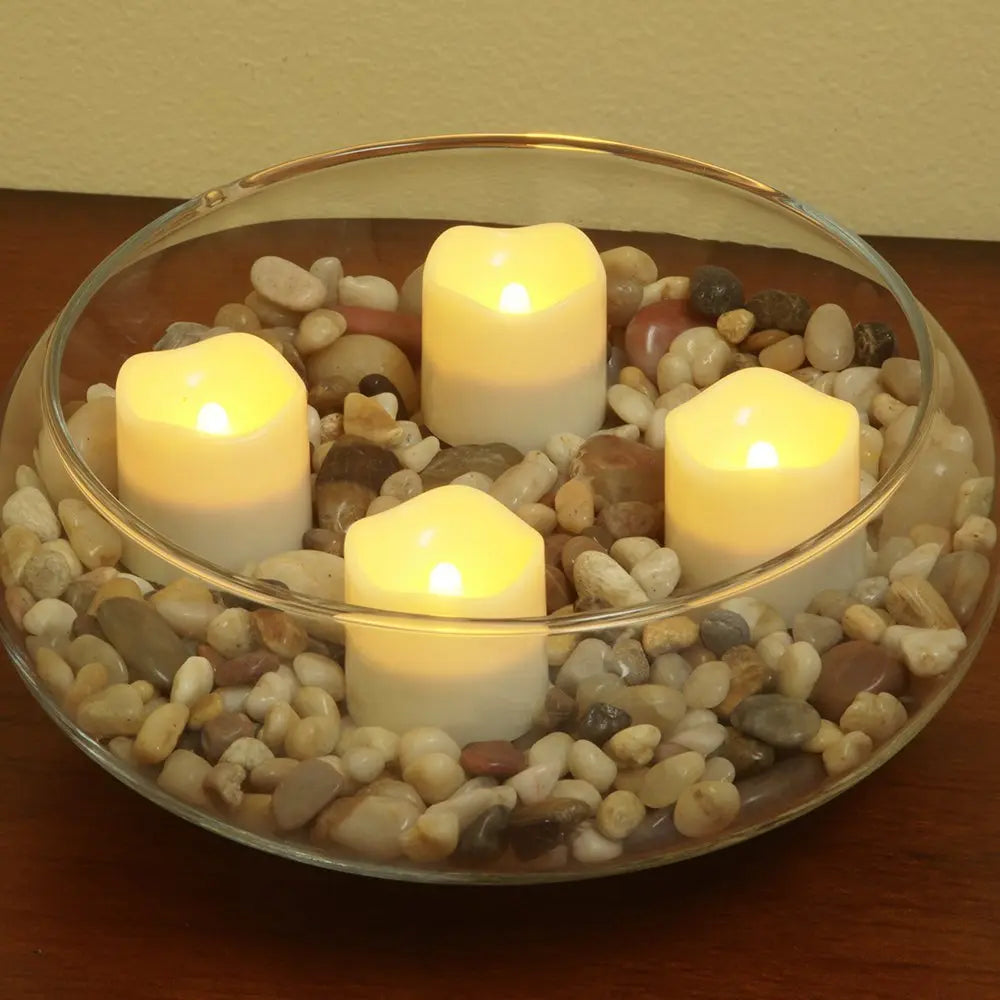 Set of Four Ivory Flameless Tealight Candle - NOBLE HOME INTERIORS