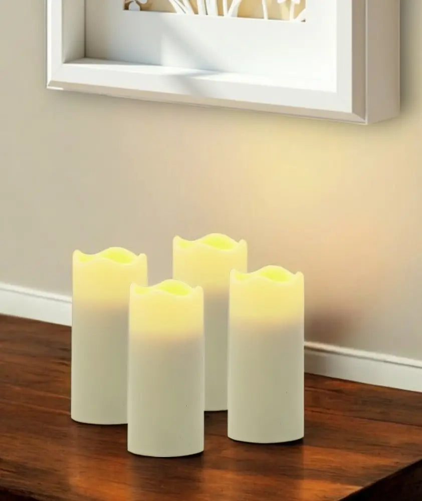 Set of Four Ivory Flameless Votive Candle - NOBLE HOME INTERIORS
