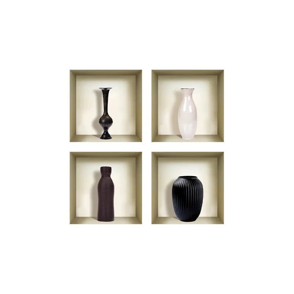 Set of Four Mac Faux Niche 3D Peel and Stick Wall Decals - NOBLE HOME INTERIORS