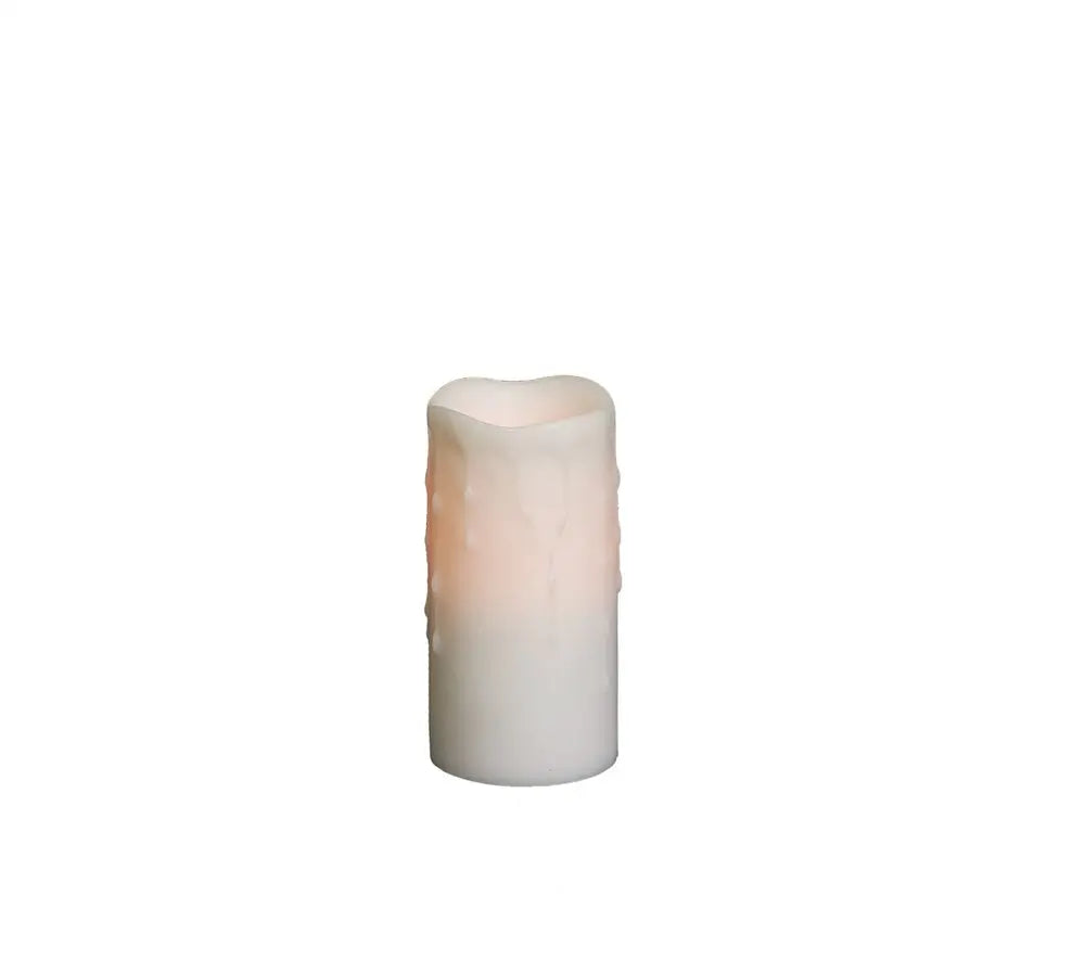 Set of Four Off White Flameless Pillar Candles - NOBLE HOME INTERIORS
