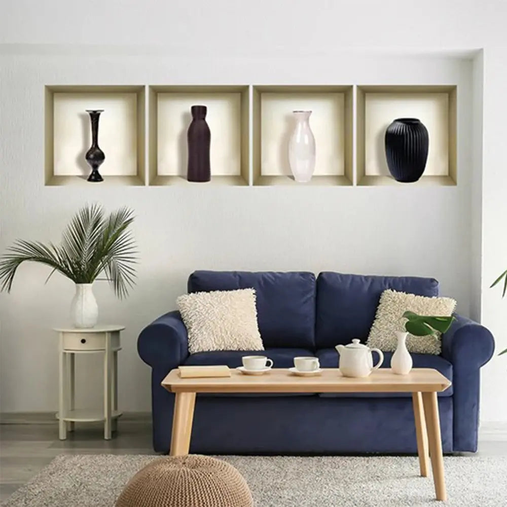 Set of Four Rio Faux Niche 3D Peel and Stick Wall Decals - NOBLE HOME INTERIORS