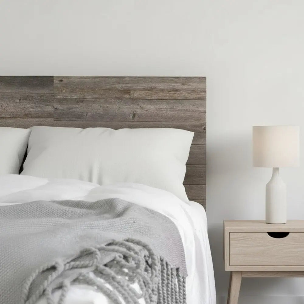 Set of Six 4" X 12" Gray and Brown Wood Planks Wall Decor - NOBLE HOME INTERIORS