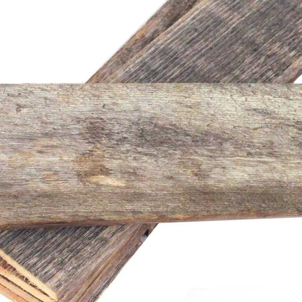 Set of Six 4" X 48" Gray and Brown Wood Plank Wall Decor - NOBLE HOME INTERIORS