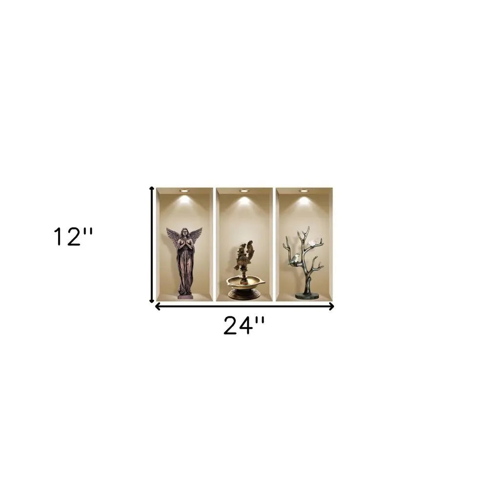 Set of Three Aca Faux Niche 3D Peel and Stick Wall Decals - NOBLE HOME INTERIORS