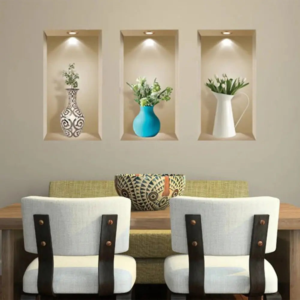 Set of Three Ada Faux Niche 3D Peel and Stick Wall Decals - NOBLE HOME INTERIORS