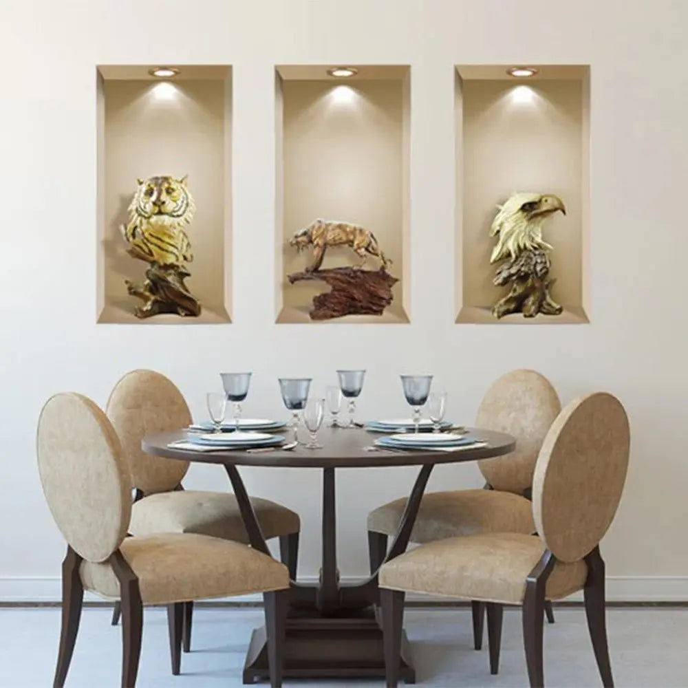 Set of Three Ala Faux Niche 3D Peel and Stick Wall Decals - NOBLE HOME INTERIORS