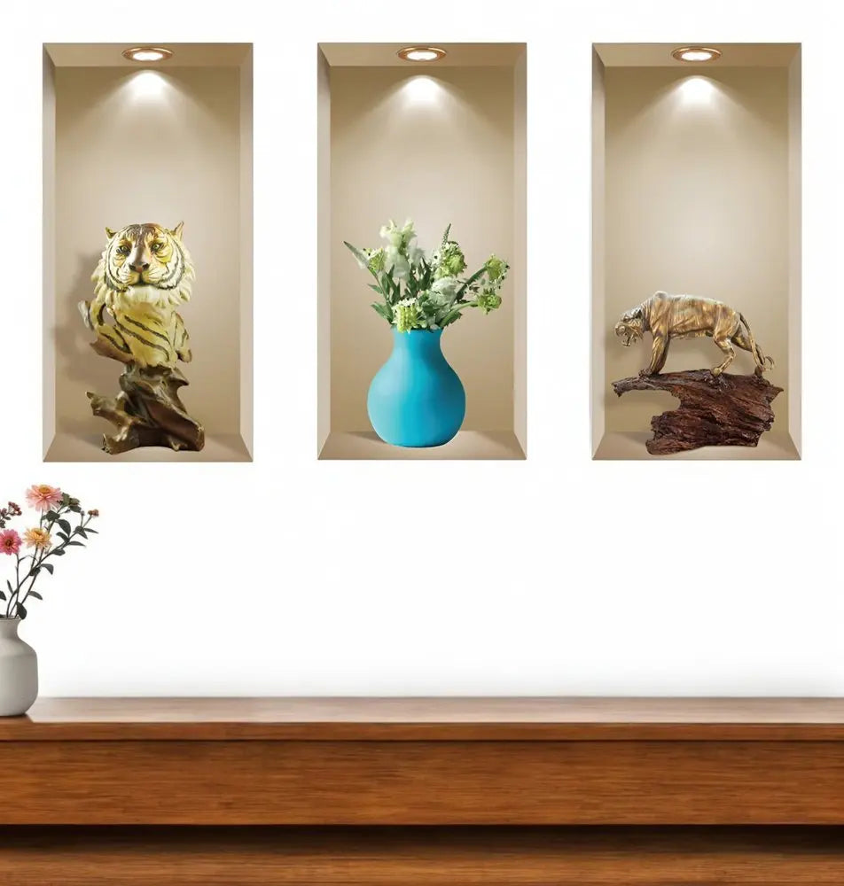 Set of Three Ala Faux Niche 3D Peel and Stick Wall Decals - NOBLE HOME INTERIORS