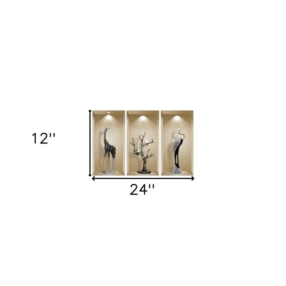 Set of Three Ama Faux Niche 3D Peel and Stick Wall Decals - NOBLE HOME INTERIORS