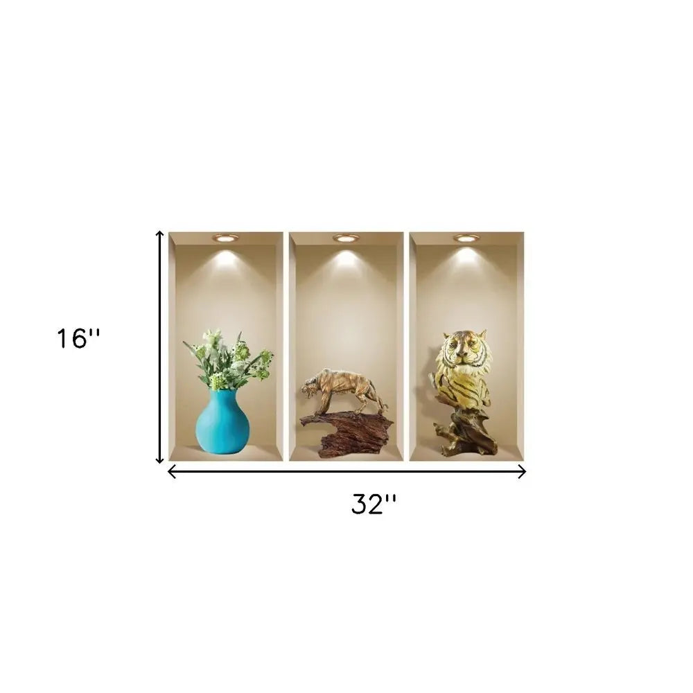 Set of Three Ana Faux Niche 3D Peel and Stick Wall Decals - NOBLE HOME INTERIORS