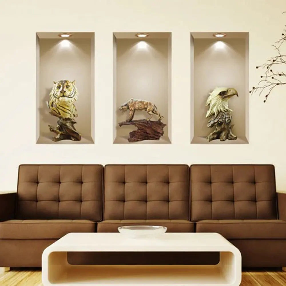 Set of Three Ana Faux Niche 3D Peel and Stick Wall Decals - NOBLE HOME INTERIORS