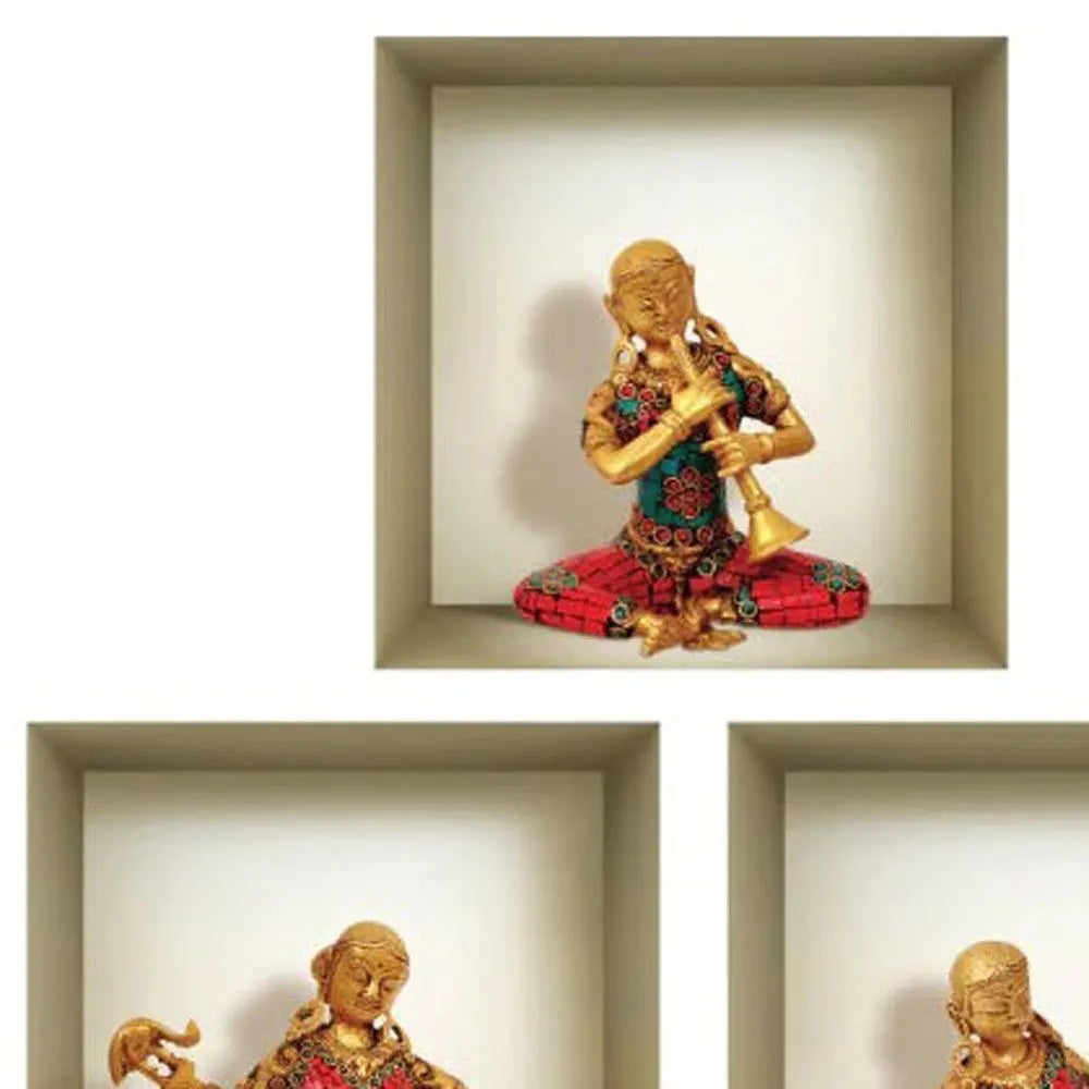 Set of Three Anna Niche 3D Square Peel and Stick Wall Decals - NOBLE HOME INTERIORS