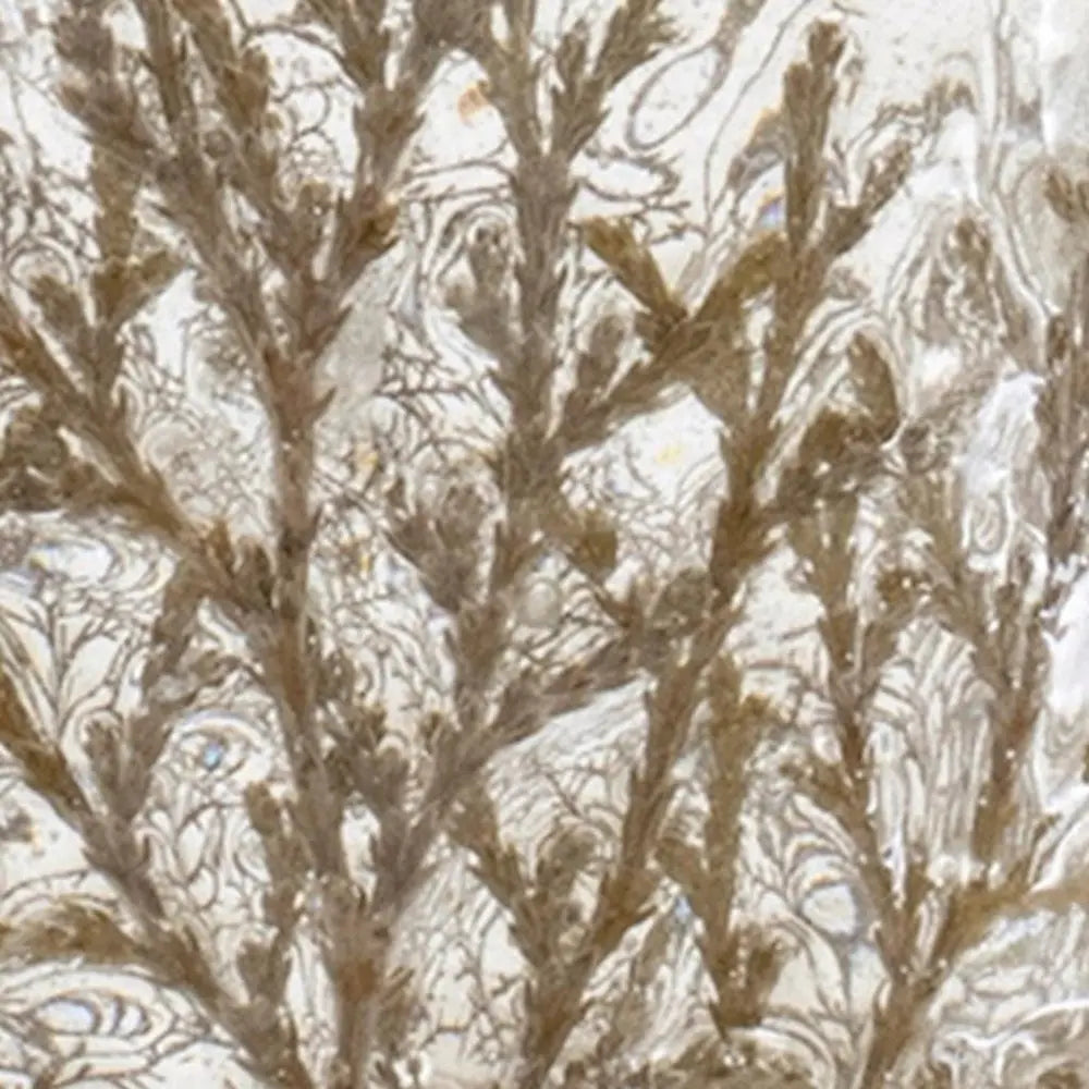 Set of Three Brown And Clear Botanical Leaf Glass Tabletop Votive Candle Holders - NOVA HOME FURNITURE