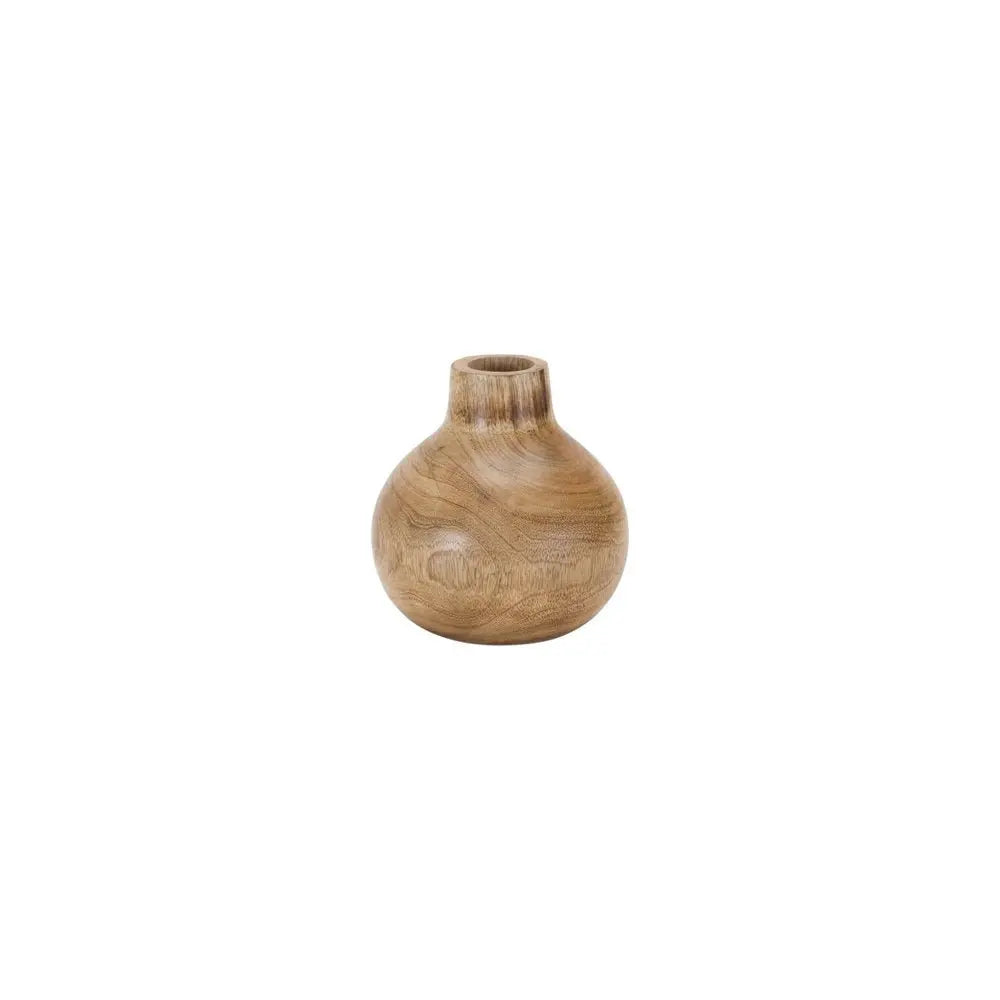 Set of Three Brown Wood Table Vase - NOBLE HOME INTERIORS