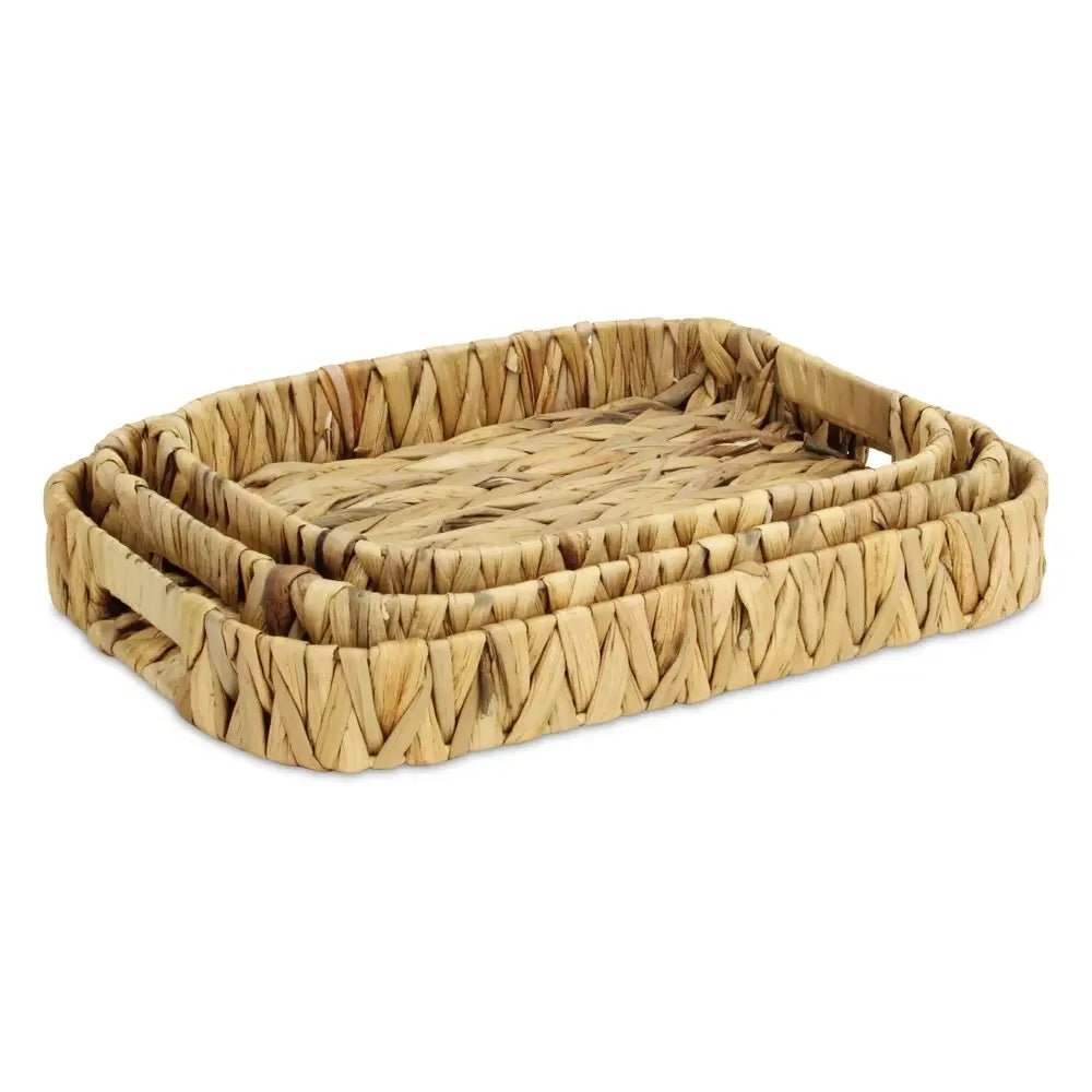 Set of Three Natural Water Hyacinth Basket HomeRoots