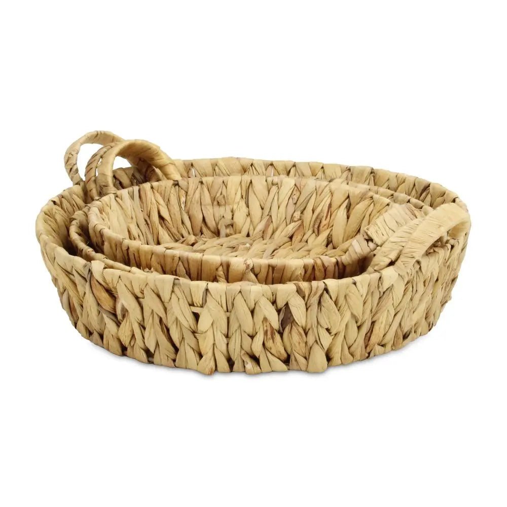 Set of Three Natural Water Hyacinth Basket HomeRoots