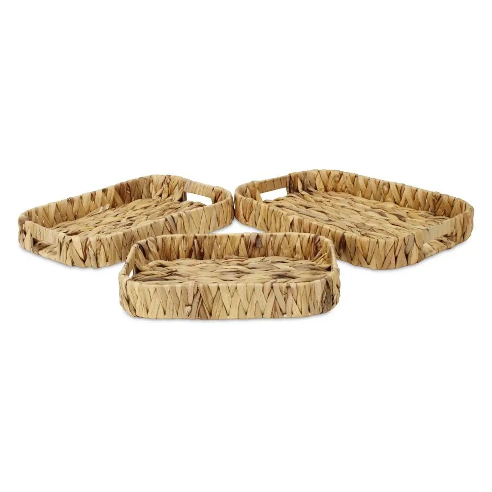 Set of Three Natural Water Hyacinth Basket HomeRoots