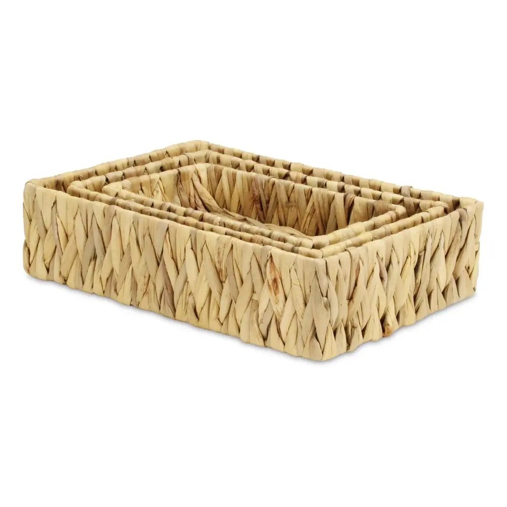 Set of Three Natural Water Hyacinth Basket HomeRoots