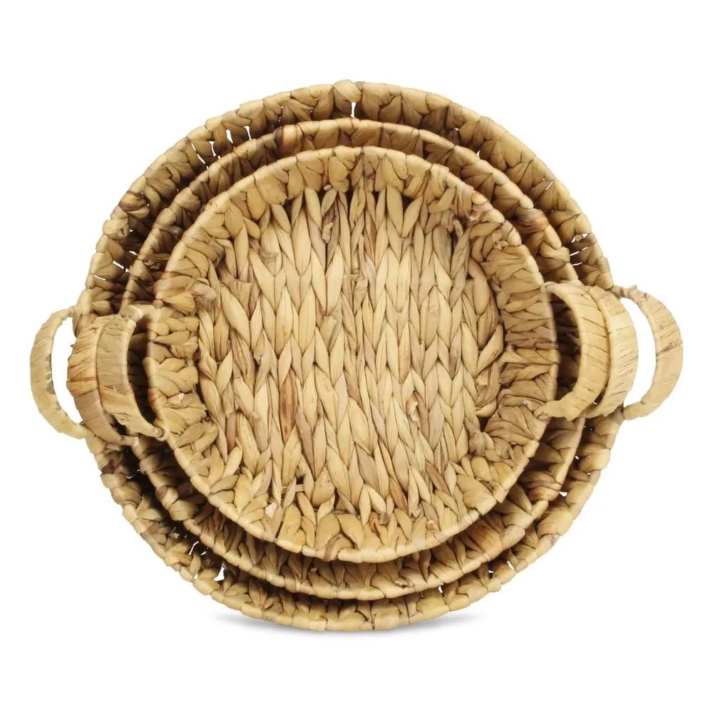 Set of Three Natural Water Hyacinth Basket HomeRoots
