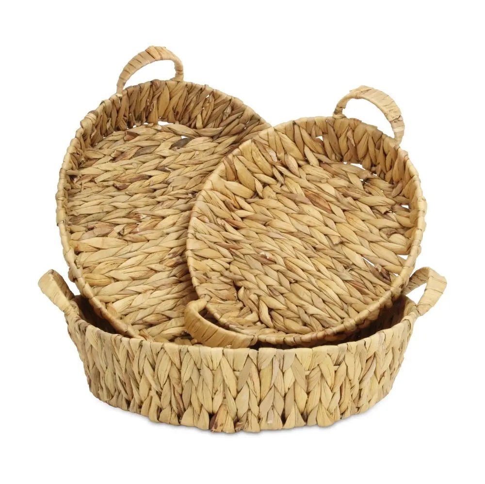 Set of Three Natural Water Hyacinth Basket HomeRoots