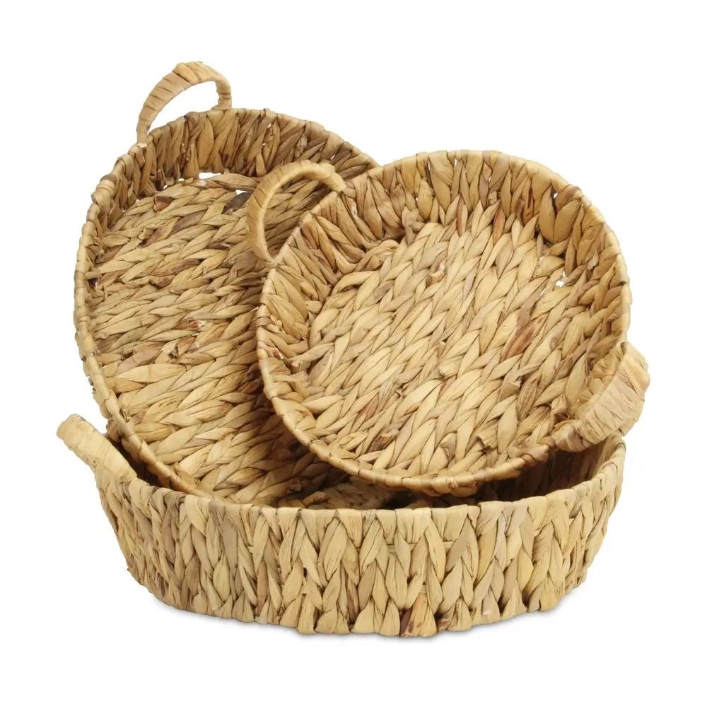 Set of Three Natural Water Hyacinth Basket HomeRoots