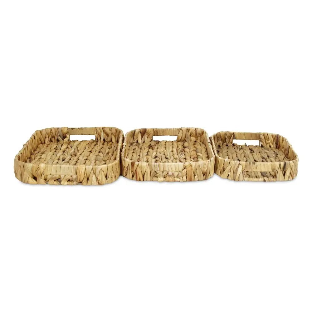 Set of Three Natural Water Hyacinth Basket HomeRoots