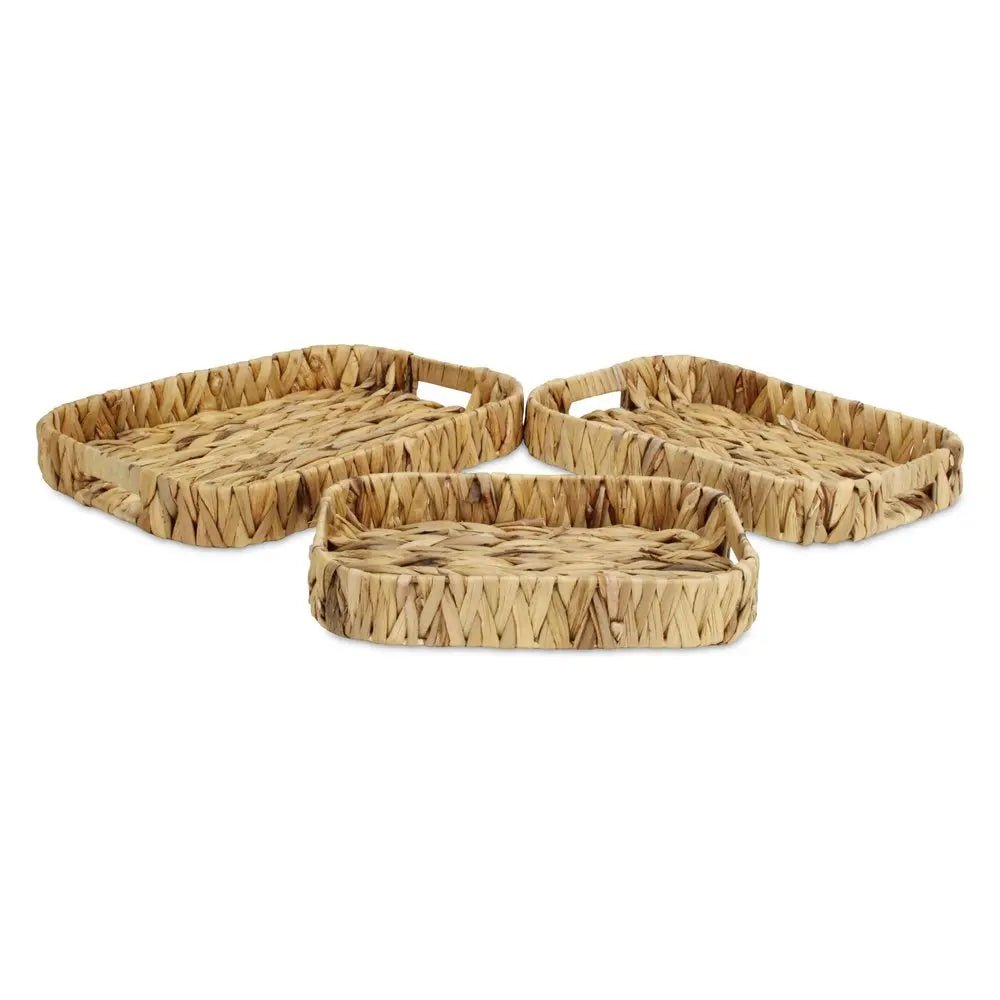 Set of Three Natural Water Hyacinth Basket HomeRoots