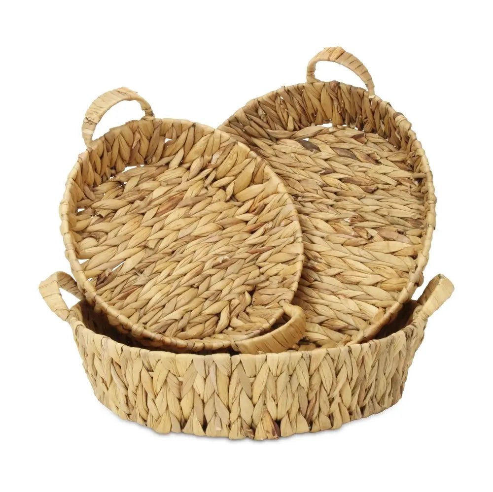 Set of Three Natural Water Hyacinth Basket HomeRoots