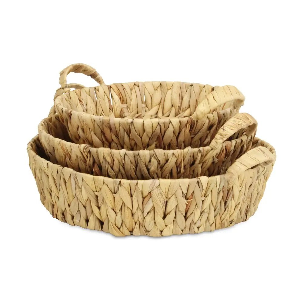 Set of Three Natural Water Hyacinth Basket HomeRoots