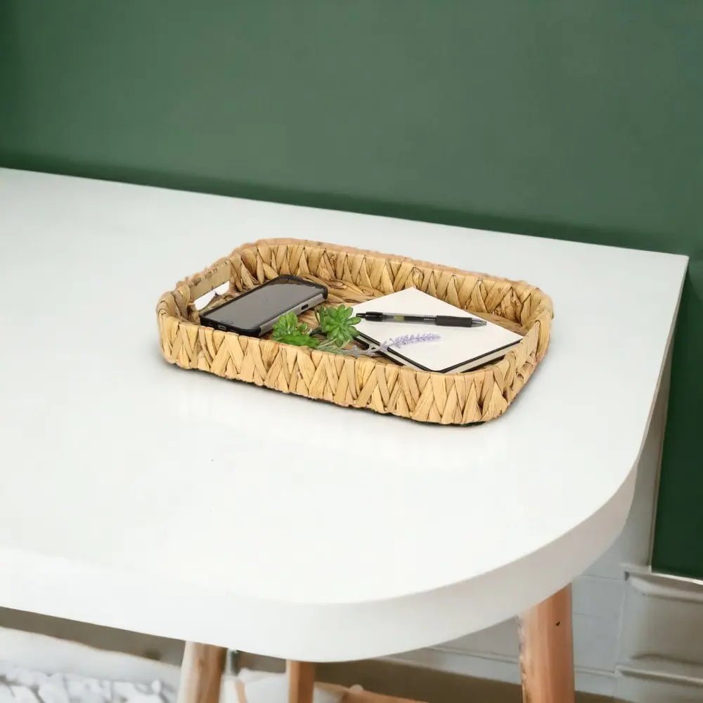 Set of Three Natural Water Hyacinth Basket HomeRoots