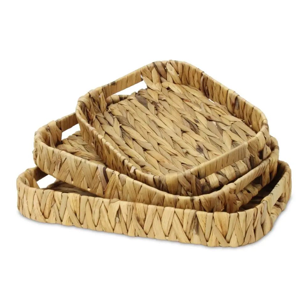 Set of Three Natural Water Hyacinth Basket HomeRoots