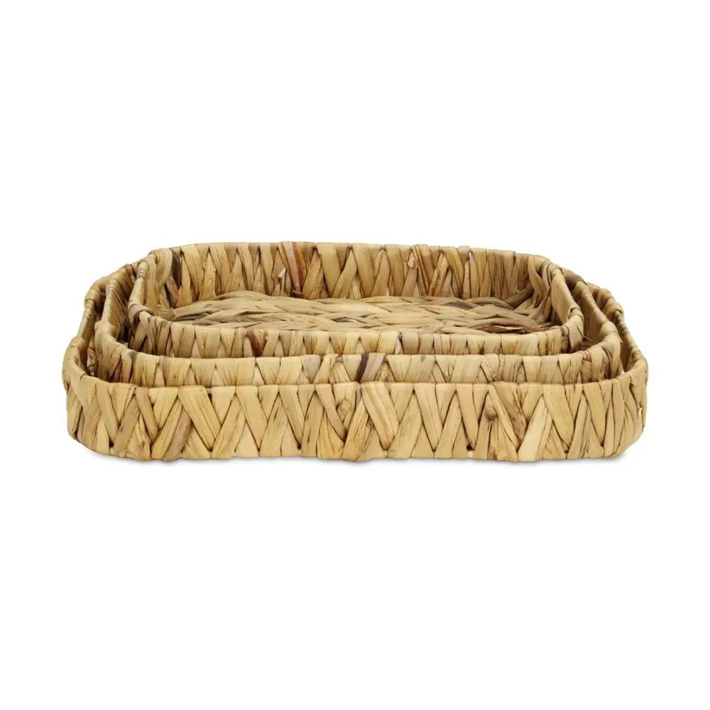 Set of Three Natural Water Hyacinth Basket HomeRoots