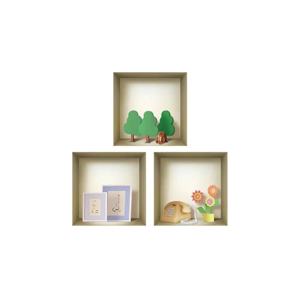 Set of Three Pia Faux Niche 3D Peel and Stick Wall Decals - NOBLE HOME INTERIORS