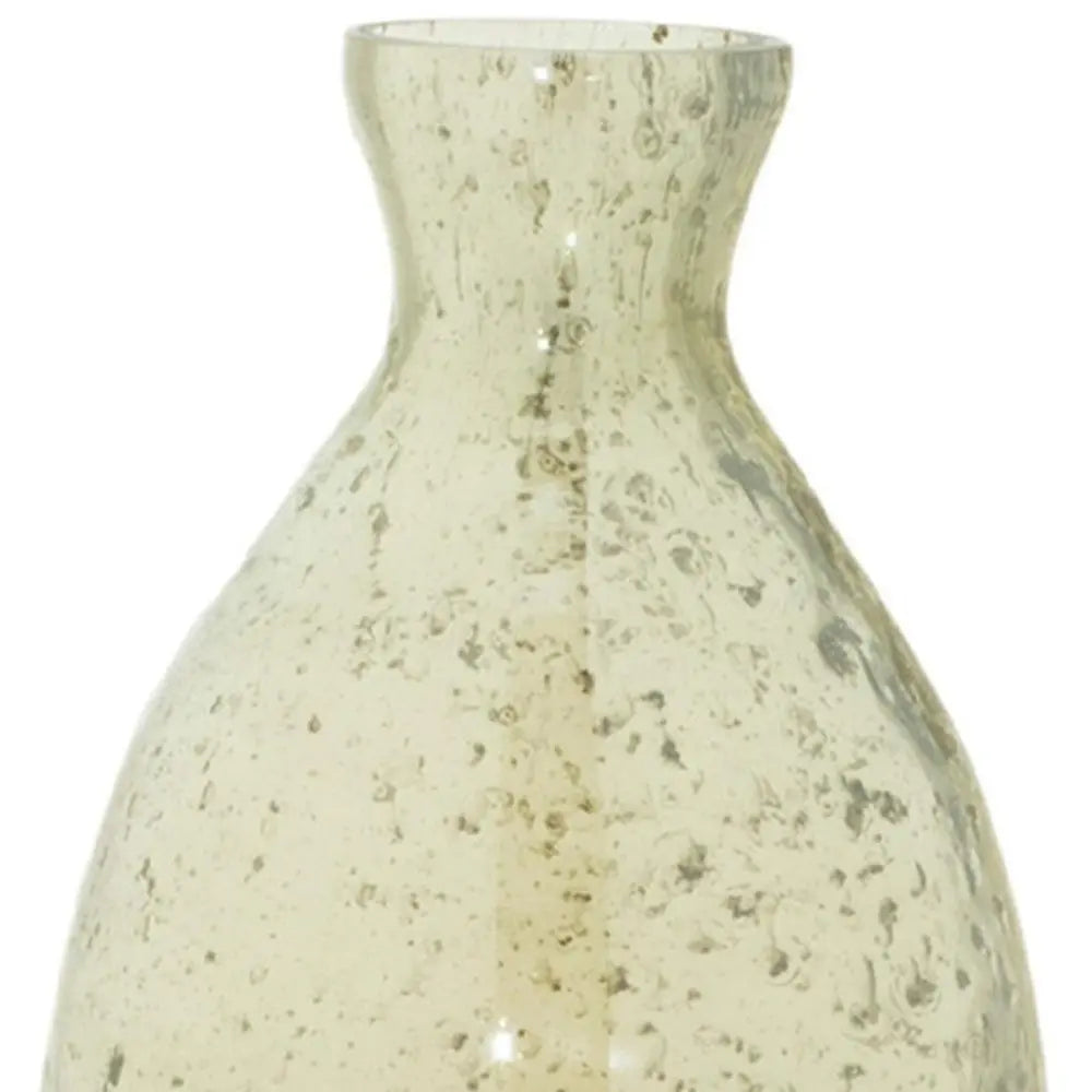 Set of Three Sage Green Seeded Bubble Glass Table Vases - NOBLE HOME INTERIORS