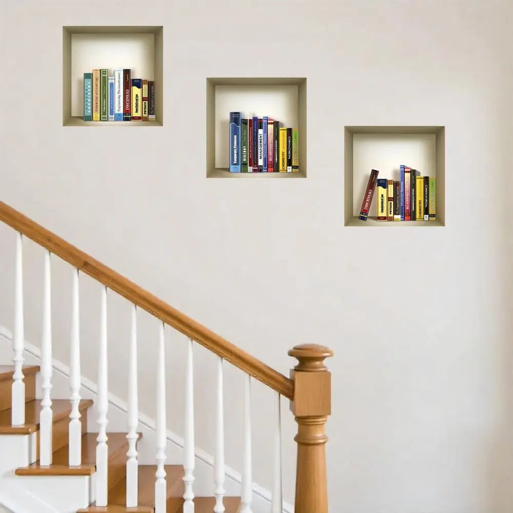 Set of Three Talla Niche 3D Square Peel and Stick Wall Decals - NOBLE HOME INTERIORS