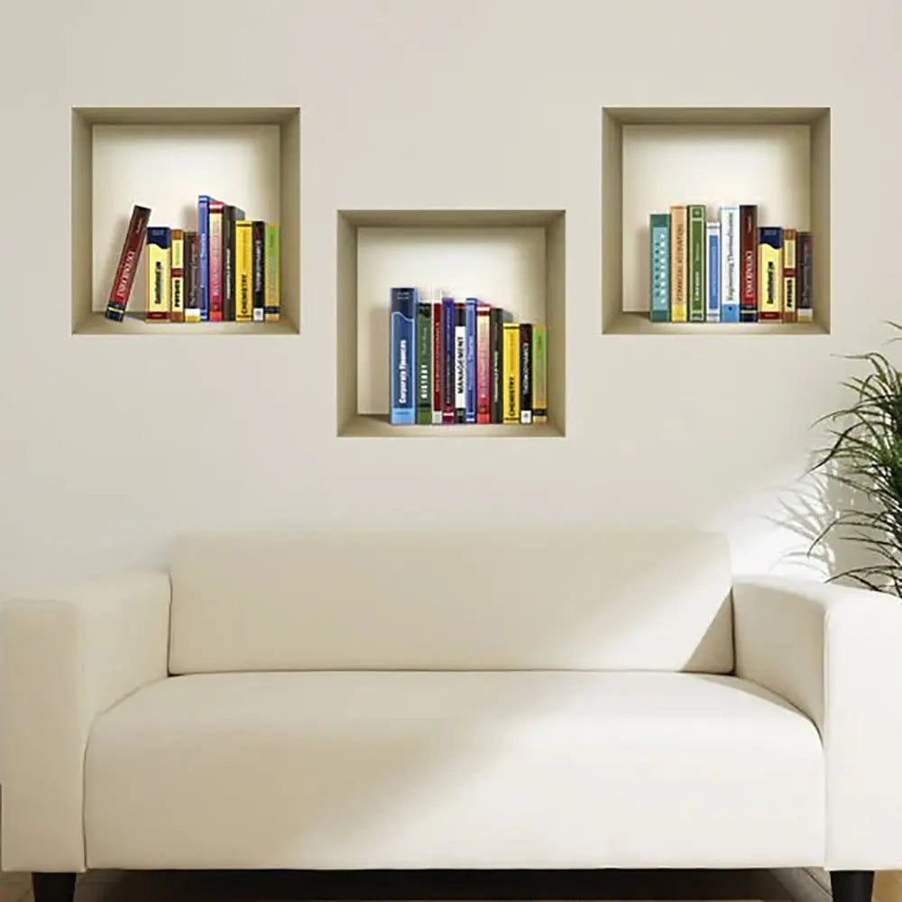 Set of Three Tina Niche 3D Square Peel and Stick Wall Decals - NOBLE HOME INTERIORS
