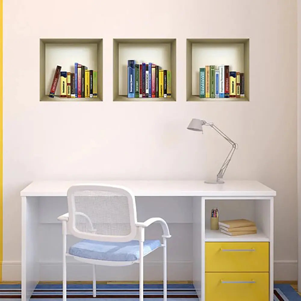 Set of Three Tisha Niche 3D Square Peel and Stick Wall Decals - NOBLE HOME INTERIORS