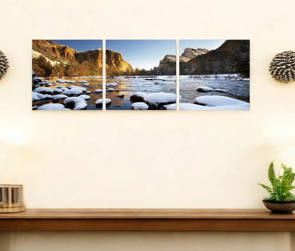 Set of Three White Canvas Square Framed Art - NOBLE HOME INTERIORS