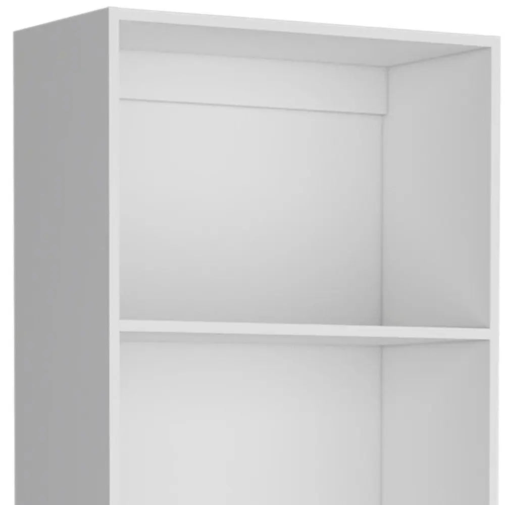 Set of Three White Wood Eleven Tier Modular Bookcase with Two Doors - NOBLE HOME INTERIORS