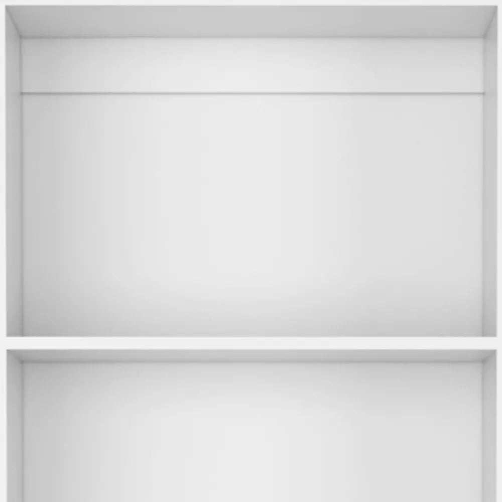 Set of Three White Wood Twelve Tier Modular Bookcase with Two Doors - NOBLE HOME INTERIORS