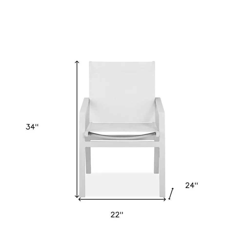 Set of Two 22" White Metal Indoor Outdoor Dining Chair - NOBLE HOME INTERIORS