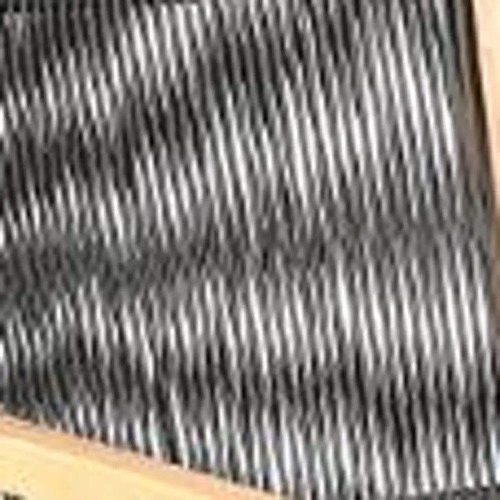 Set of Two 23" Charcoal and Natural Wood Solid Wood Outdoor Arm Chair - NOBLE HOME INTERIORS