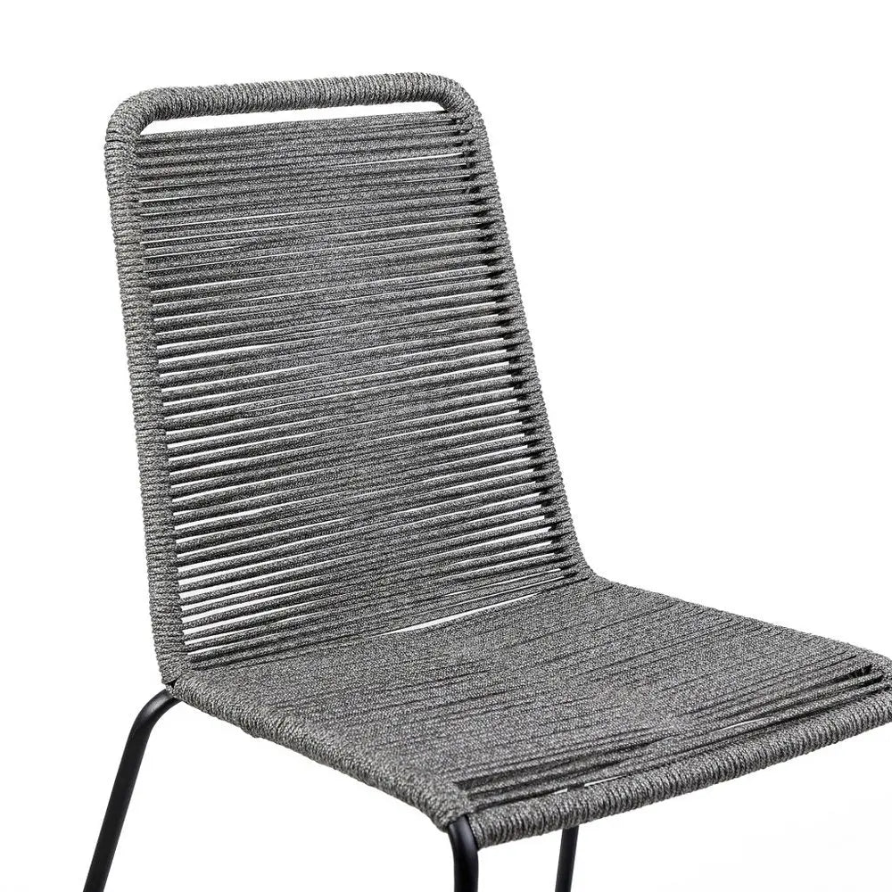 Set of Two 23" Gray Metal Outdoor Dining Chair - NOBLE HOME INTERIORS