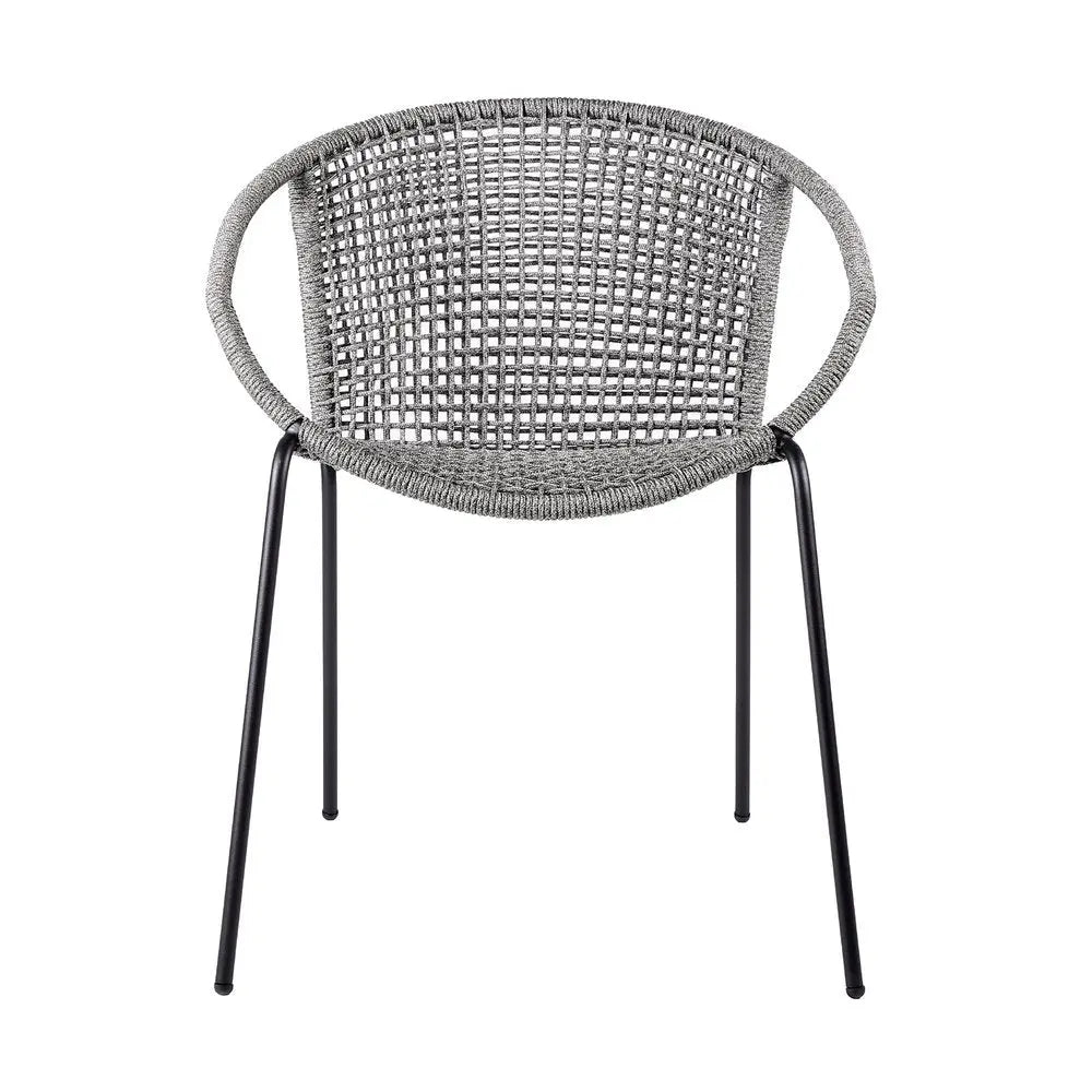 Set of Two 25" Gray Metal Outdoor Dining Chair - NOBLE HOME INTERIORS