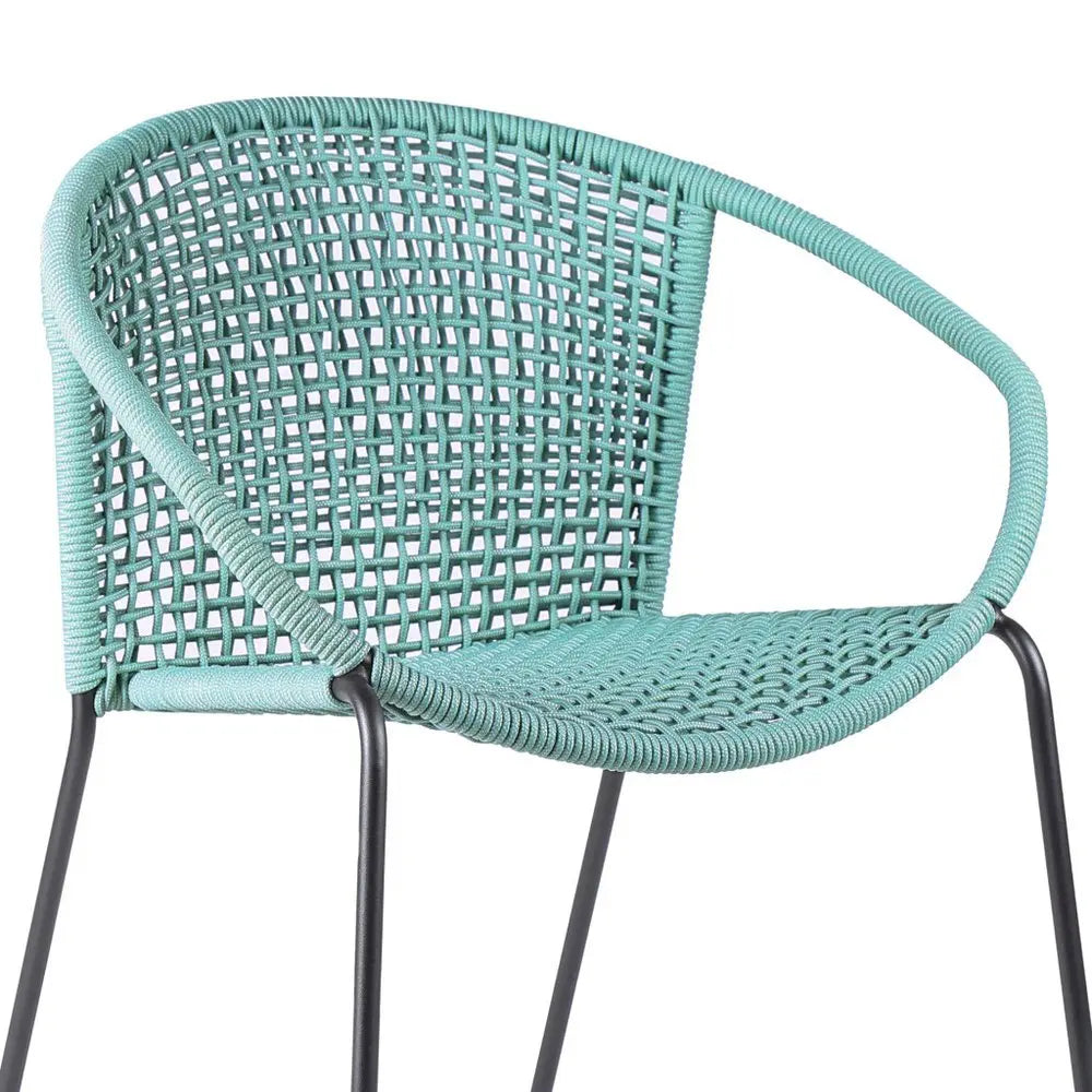 Set of Two 25" Green Metal Outdoor Dining Chair - NOBLE HOME INTERIORS