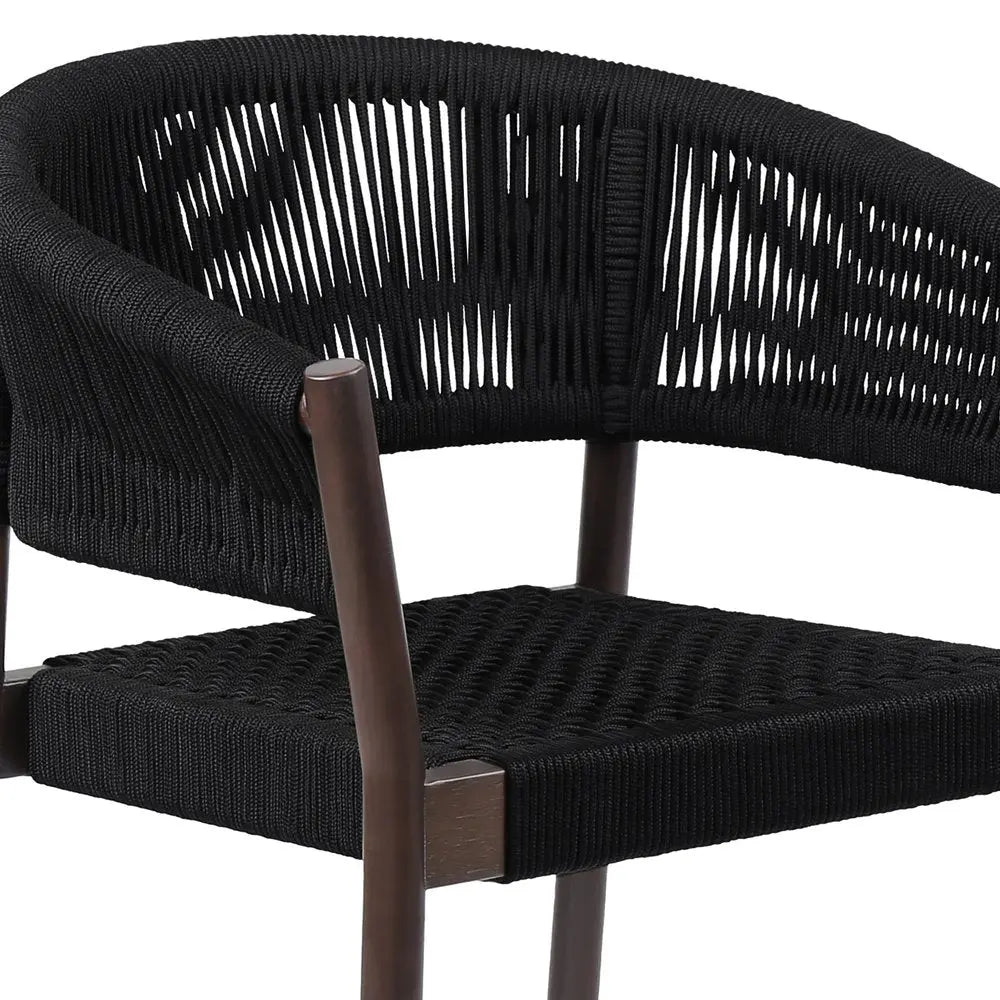 Set of Two 26" Black Solid Wood Outdoor Dining Chair - NOBLE HOME INTERIORS